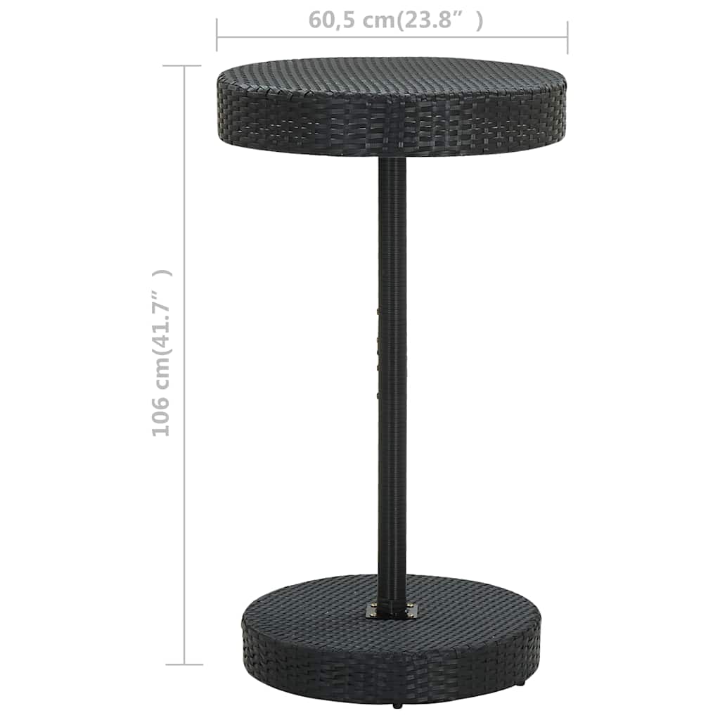 Garden Table | Black | PE rattan, Powder-coated steel | Counter Height