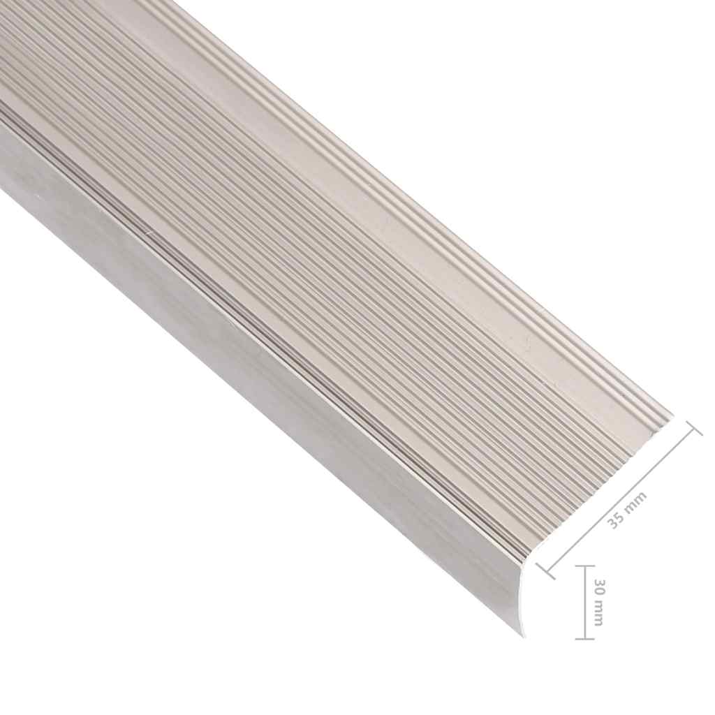 Stair Nosings in L-shape 5 pcs Aluminium 90 cm Champagne