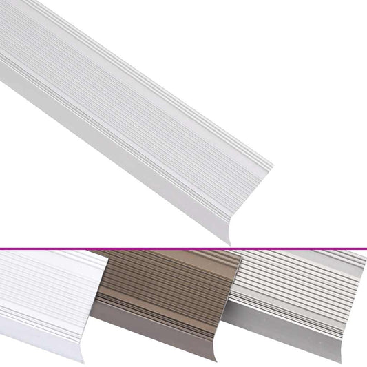 Stair Nosings in L-shape 5 pcs Aluminium 100 cm Silver Stair Nosings in L-shape 5 pcs Aluminium 100 cm Silver