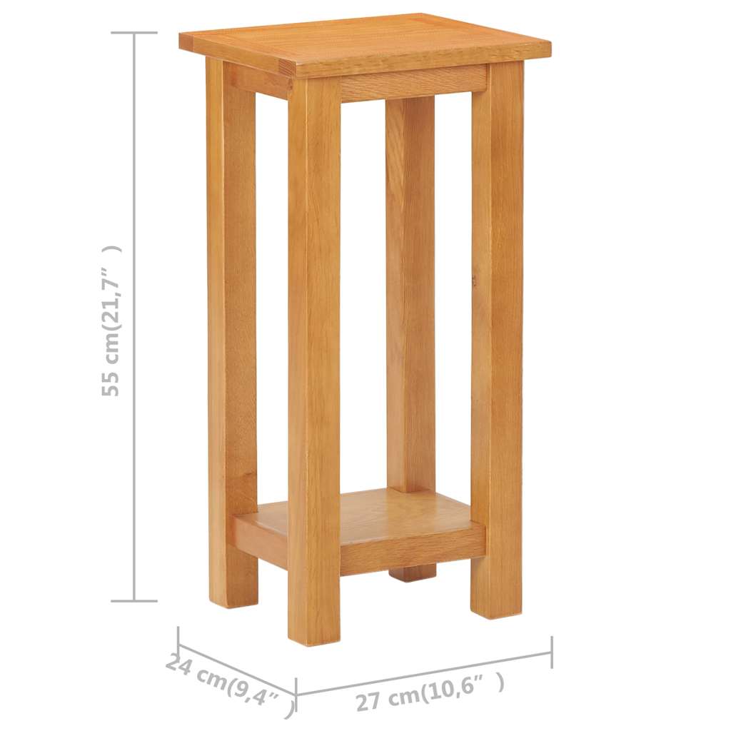 289185 vidaXL Side Table 27x24x55 cm Solid Oak Wood