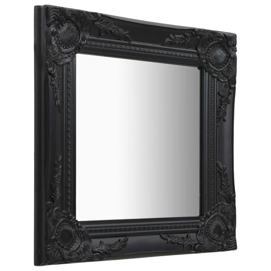 Wall Mirror Baroque Style 40x40 cm Black Wall Mirror Baroque Style 40x40 cm Black