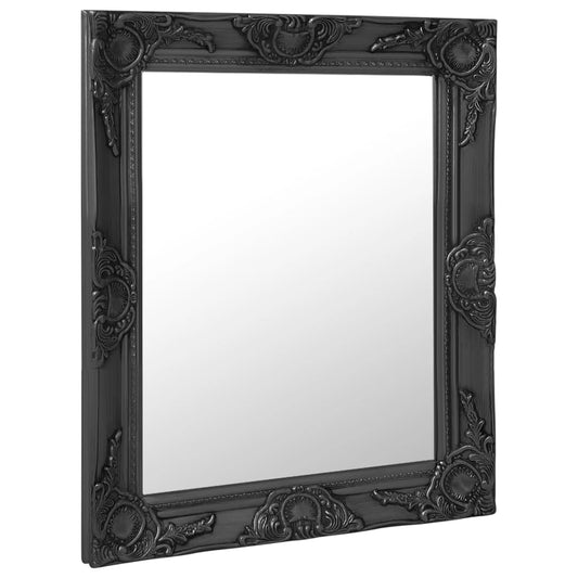 Wall Mirror Baroque Style 50x60 cm Black Wall Mirror Baroque Style 50x60 cm Black