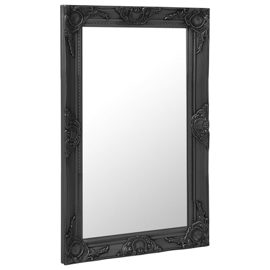 Wall Mirror Baroque Style 50x80 cm Black Wall Mirror Baroque Style 50x80 cm Black