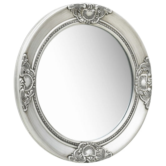 Wall Mirror Baroque Style 50 cm Silver Wall Mirror Baroque Style 50 cm Silver