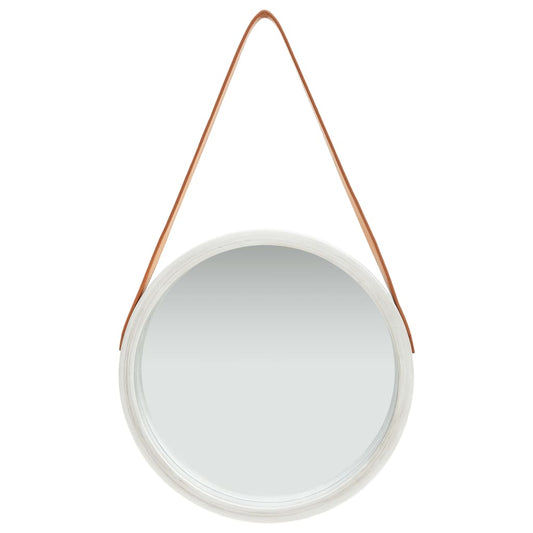 Wall Mirror with Strap 40 cm Silver Wall Mirror with Strap 40 cm Silver