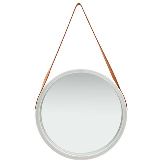 Wall Mirror with Strap 50 cm Silver Wall Mirror with Strap 50 cm Silver