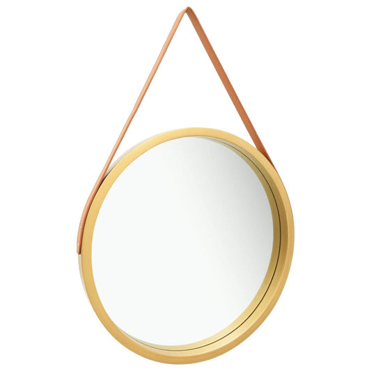 Wall Mirror with Strap 60 cm Gold Wall Mirror with Strap 60 cm Gold