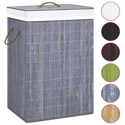 Bamboo Laundry Basket Grey 72 L Bamboo Laundry Basket Grey 72 L