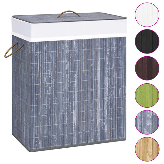 Bamboo Laundry Basket Grey 100 L Bamboo Laundry Basket Grey 100 L