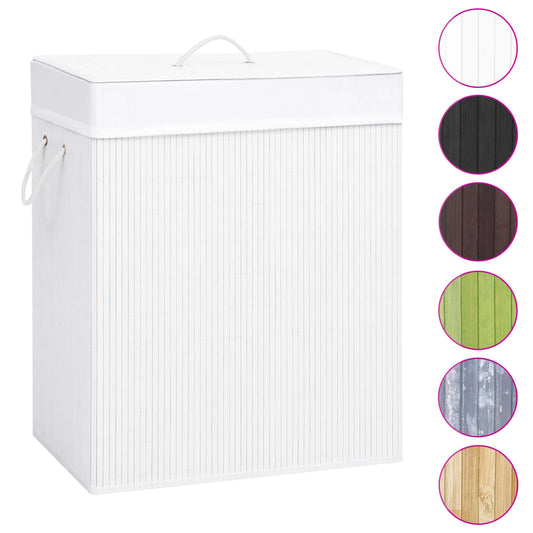 Bamboo Laundry Basket White 100 L Bamboo Laundry Basket White 100 L