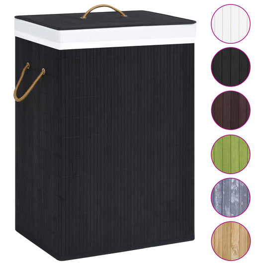 Bamboo Laundry Basket Black 72 L Bamboo Laundry Basket Black 72 L
