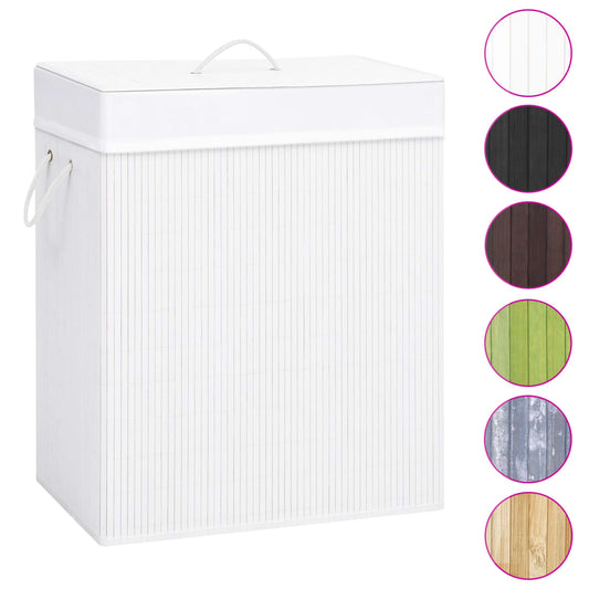 Bamboo Laundry Basket White 83 L Bamboo Laundry Basket White 83 L