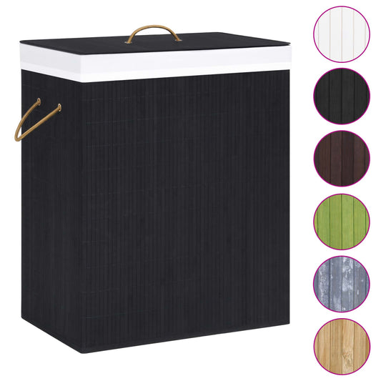 Bamboo Laundry Basket Black 83 L Bamboo Laundry Basket Black 83 L