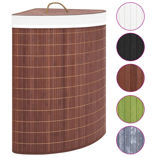 Bamboo Corner Laundry Basket Brown 60 L Bamboo Corner Laundry Basket Brown 60 L