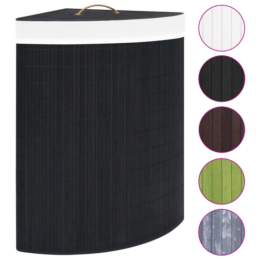 Bamboo Corner Laundry Basket Black 60 L Bamboo Corner Laundry Basket Black 60 L
