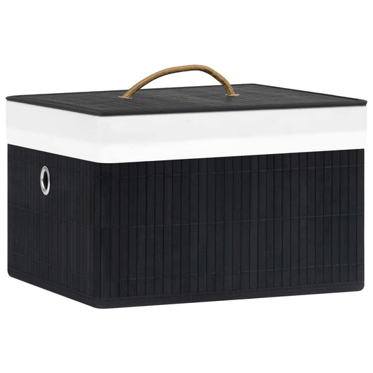 Bamboo Storage Boxes 4 pcs Black Bamboo Storage Boxes 4 pcs Black