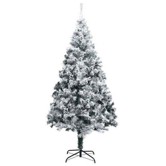 Artificial Christmas Tree with Flocked Snow Green 210 cm PVC Artificial Christmas Tree with Flocked Snow Green 210 cm PVC