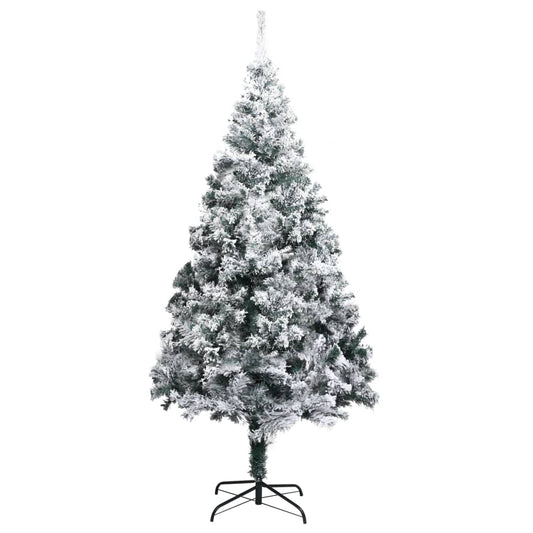 Artificial Christmas Tree with Flocked Snow Green 240 cm PVC Artificial Christmas Tree with Flocked Snow Green 240 cm PVC