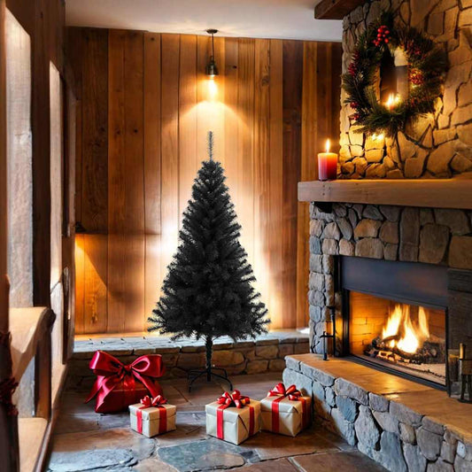Artificial Christmas Tree with Stand Black 150 cm PVC Artificial Christmas Tree with Stand Black 150 cm PVC