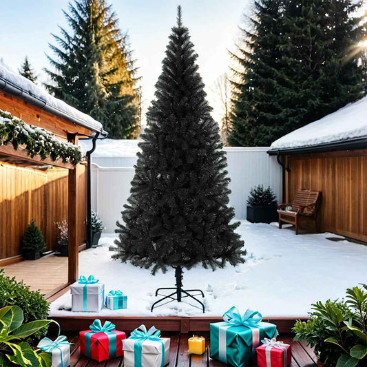 Artificial Christmas Tree | Black | PVC, Steel | Large | Durable Artificial Christmas Tree | Black | PVC, Steel | Large | Durable