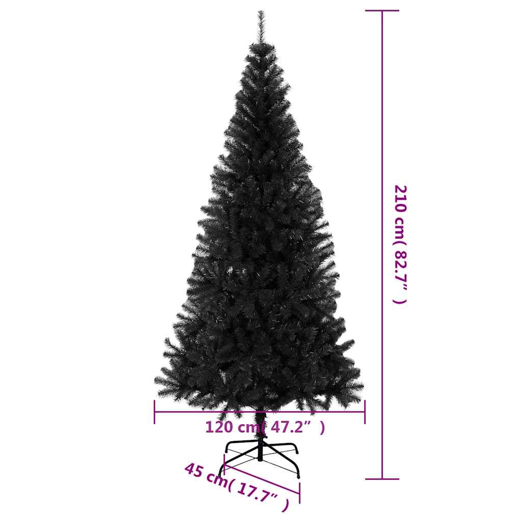 Artificial Christmas Tree | Black | PVC, Steel | Large | Durable