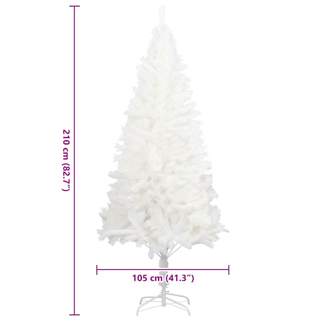 Artificial Christmas Tree Lifelike Needles White 210 cm