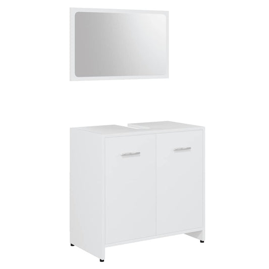 Bathroom Furniture Set White Engineered Wood Bathroom Furniture Set White Engineered Wood