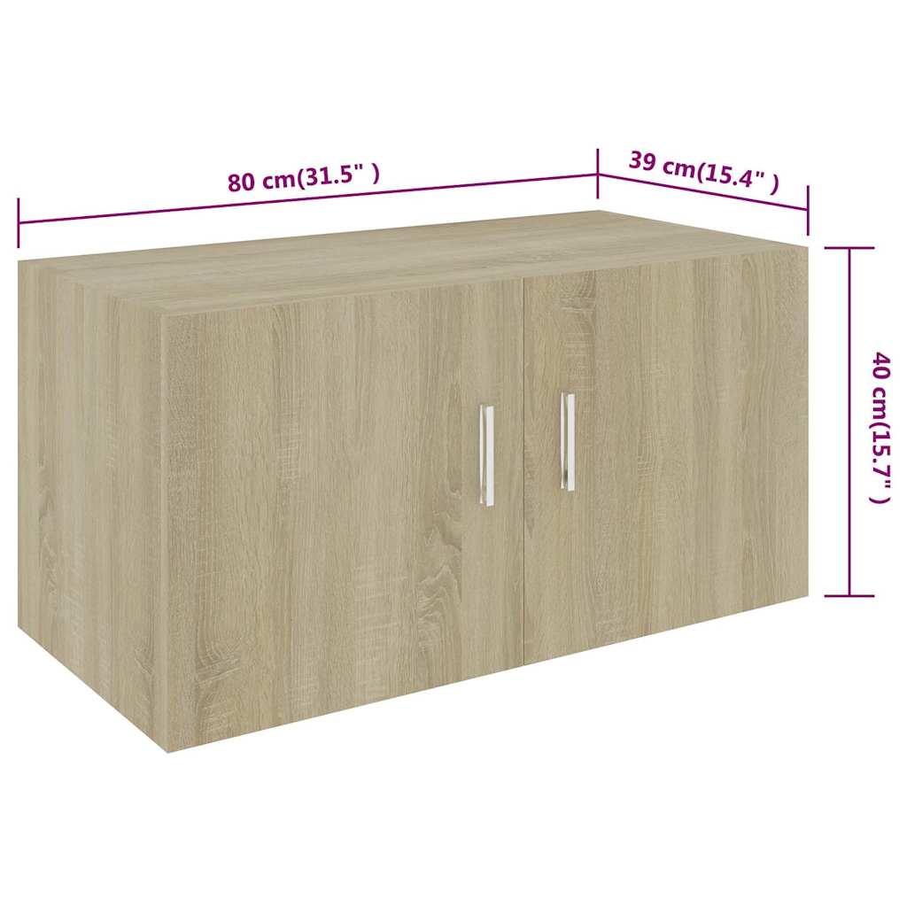 802798 vidaXL Wall Mounted Cabinet Sonoma Oak 80x39x40 cm Engineered Wood