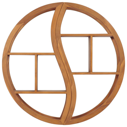 Yin Yang Wall Shelf 100x20x100 cm Solid Teak Wood Yin Yang Wall Shelf 100x20x100 cm Solid Teak Wood