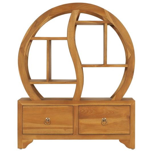 Cabinet with Yin Yang Shelf 68x26x83 cm Solid Teak Wood Cabinet with Yin Yang Shelf 68x26x83 cm Solid Teak Wood