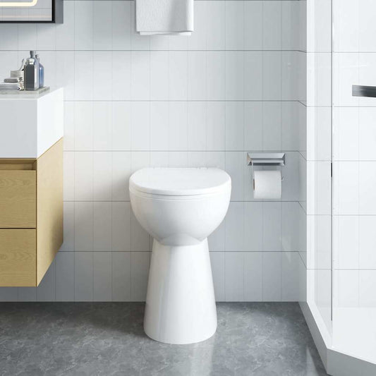 Rimless Toilet 7 cm Extra Height Soft Close Ceramic White Rimless Toilet 7 cm Extra Height Soft Close Ceramic White