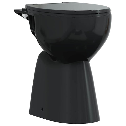 Rimless Toilet 7 cm Extra Height Soft Close Ceramic Black Rimless Toilet 7 cm Extra Height Soft Close Ceramic Black