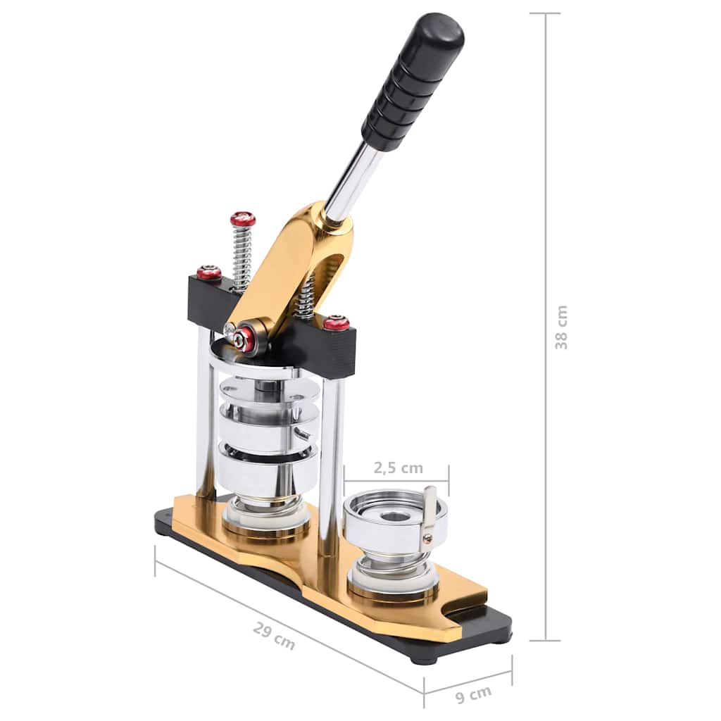 30154 vidaXL Badge Maker Machine with Circle Cutter Rotate Punch 25 mm