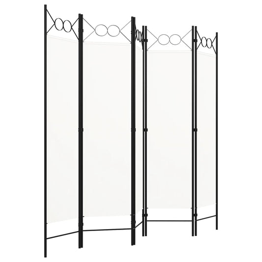 320707 vidaXL 5-Panel Room Divider White 200x180 cm 320707 vidaXL 5-Panel Room Divider White 200x180 cm