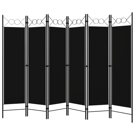 320714 vidaXL 6-Panel Room Divider Black 240x180 cm 320714 vidaXL 6-Panel Room Divider Black 240x180 cm