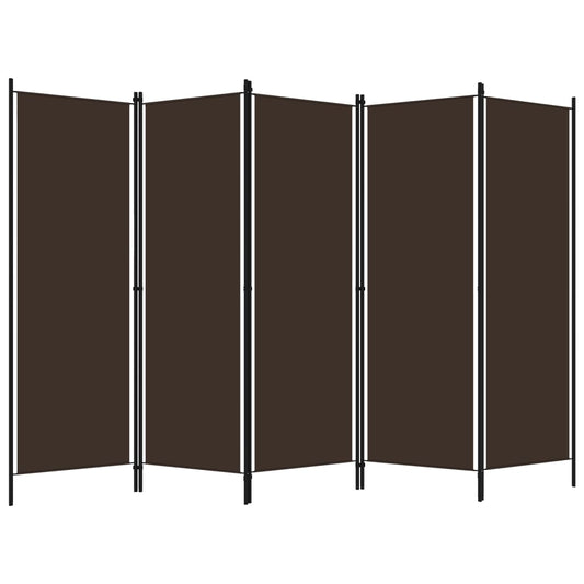 320724 vidaXL 5-Panel Room Divider Brown 250x180 cm 320724 vidaXL 5-Panel Room Divider Brown 250x180 cm