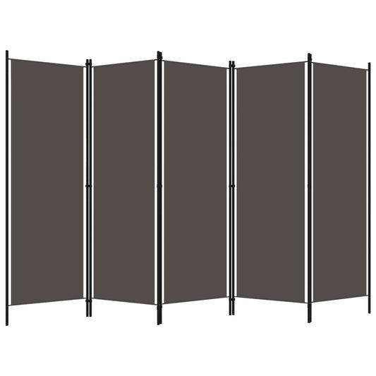 5-Panel Room Divider Anthracite 250x180 cm 5-Panel Room Divider Anthracite 250x180 cm