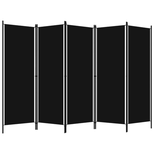 320726 vidaXL 5-Panel Room Divider Black 250x180 cm 320726 vidaXL 5-Panel Room Divider Black 250x180 cm