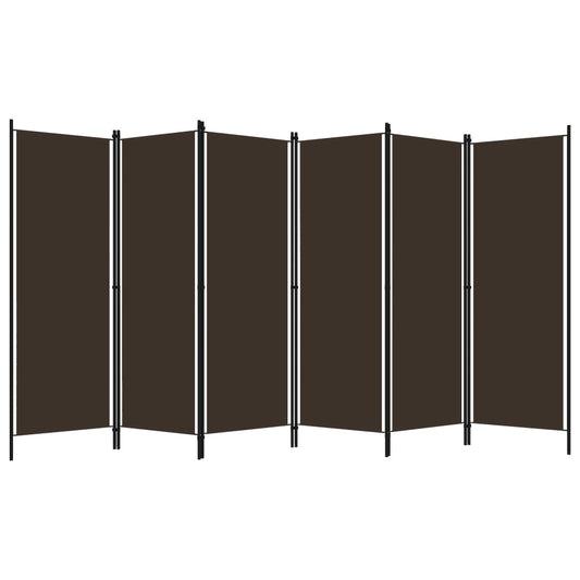 320728 vidaXL 6-Panel Room Divider Brown 300x180 cm 320728 vidaXL 6-Panel Room Divider Brown 300x180 cm