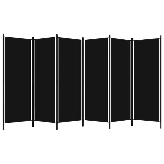 320730 vidaXL 6-Panel Room Divider Black 300x180 cm 320730 vidaXL 6-Panel Room Divider Black 300x180 cm