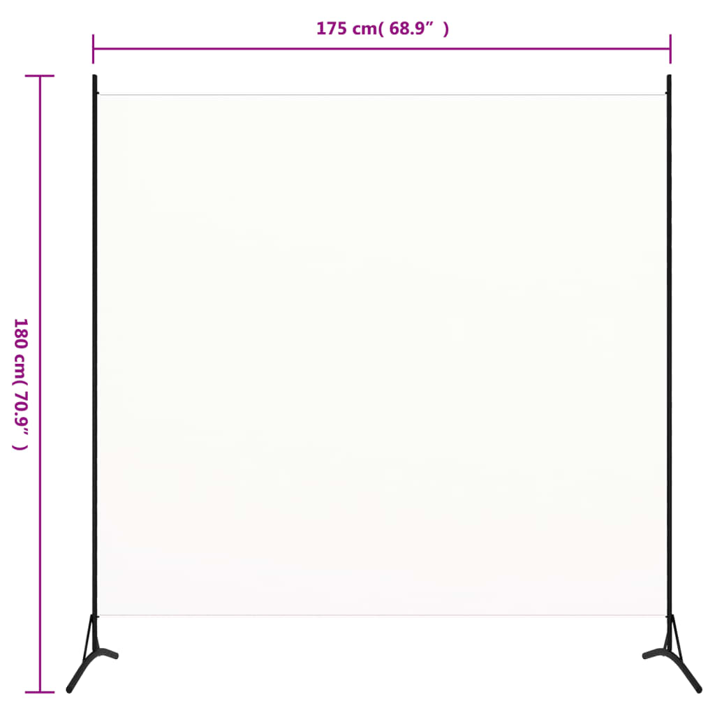 320735 vidaXL Room Divider White 175x180 cm Fabric