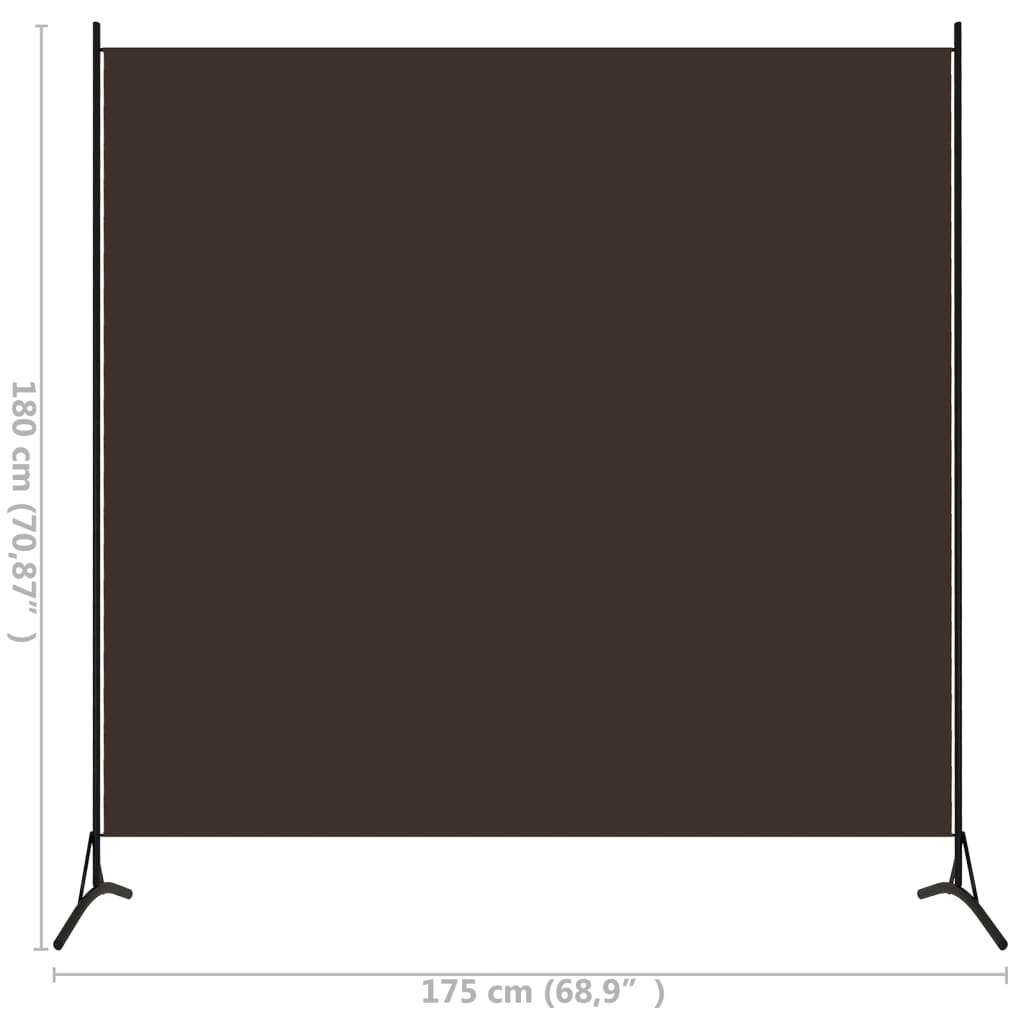 320736 vidaXL Room Divider Brown 175x180 cm Fabric