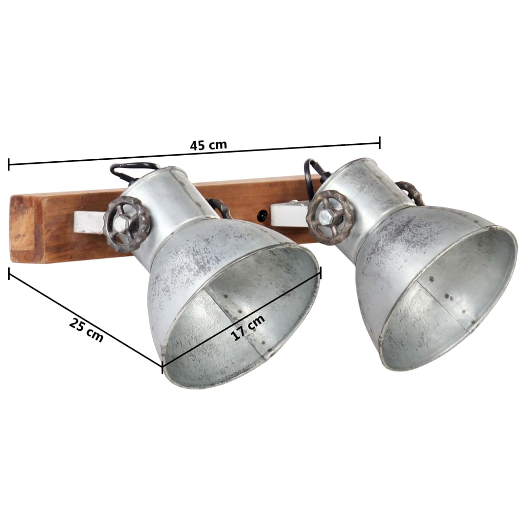 Industrial Wall Lamp Silver 45x25 cm E27
