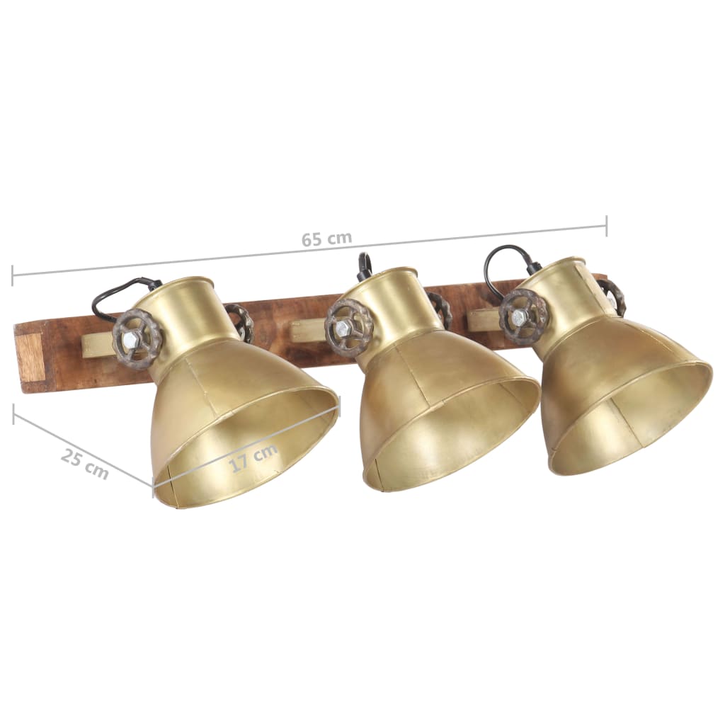Industrial Wall Lamp Brass 65x25 cm E27