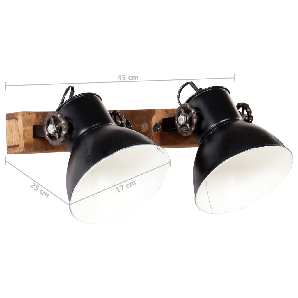 Industrial Wall Lamp Black 45x25 cm E27