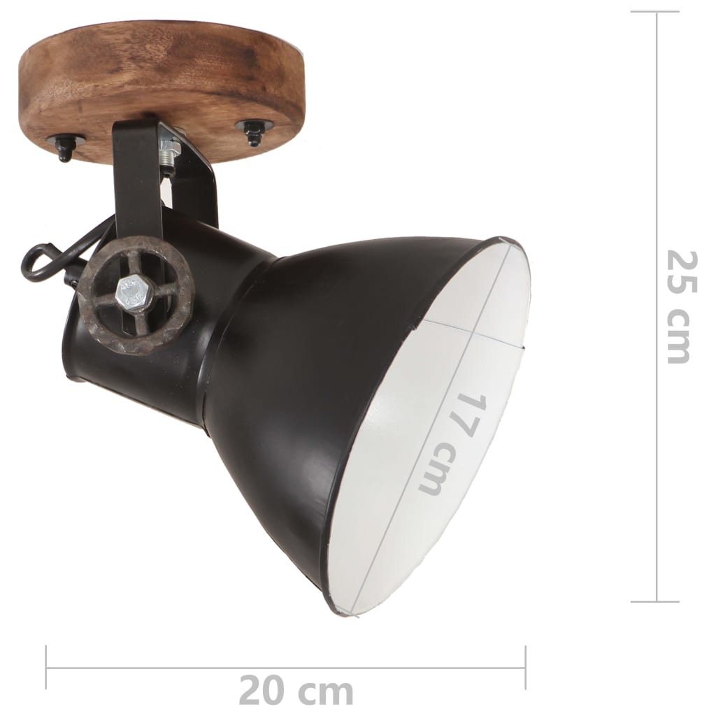 Industrial Wall/Ceiling Lamps 2 pcs Black 20x25 cm E27