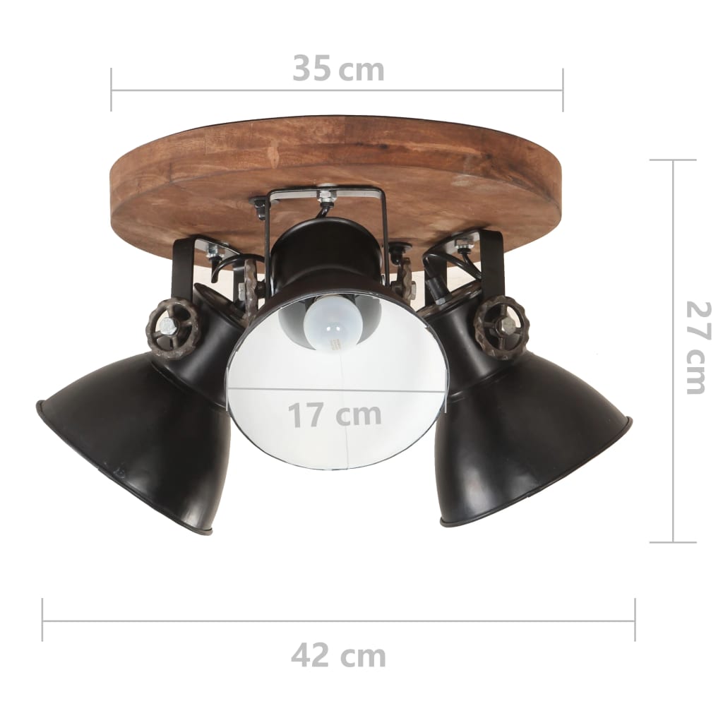 Industrial Ceiling Lamp 25 W Black 42x27 cm E27