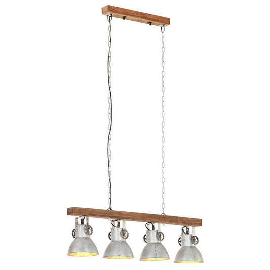 320521 vidaXL Industrial Ceiling Lamp Silver E27 Mango Wood 320521 vidaXL Industrial Ceiling Lamp Silver E27 Mango Wood