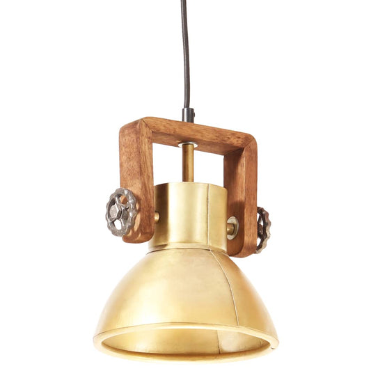 Industrial Hanging Lamp 25 W Brass Round 19 cm E27 Industrial Hanging Lamp 25 W Brass Round 19 cm E27