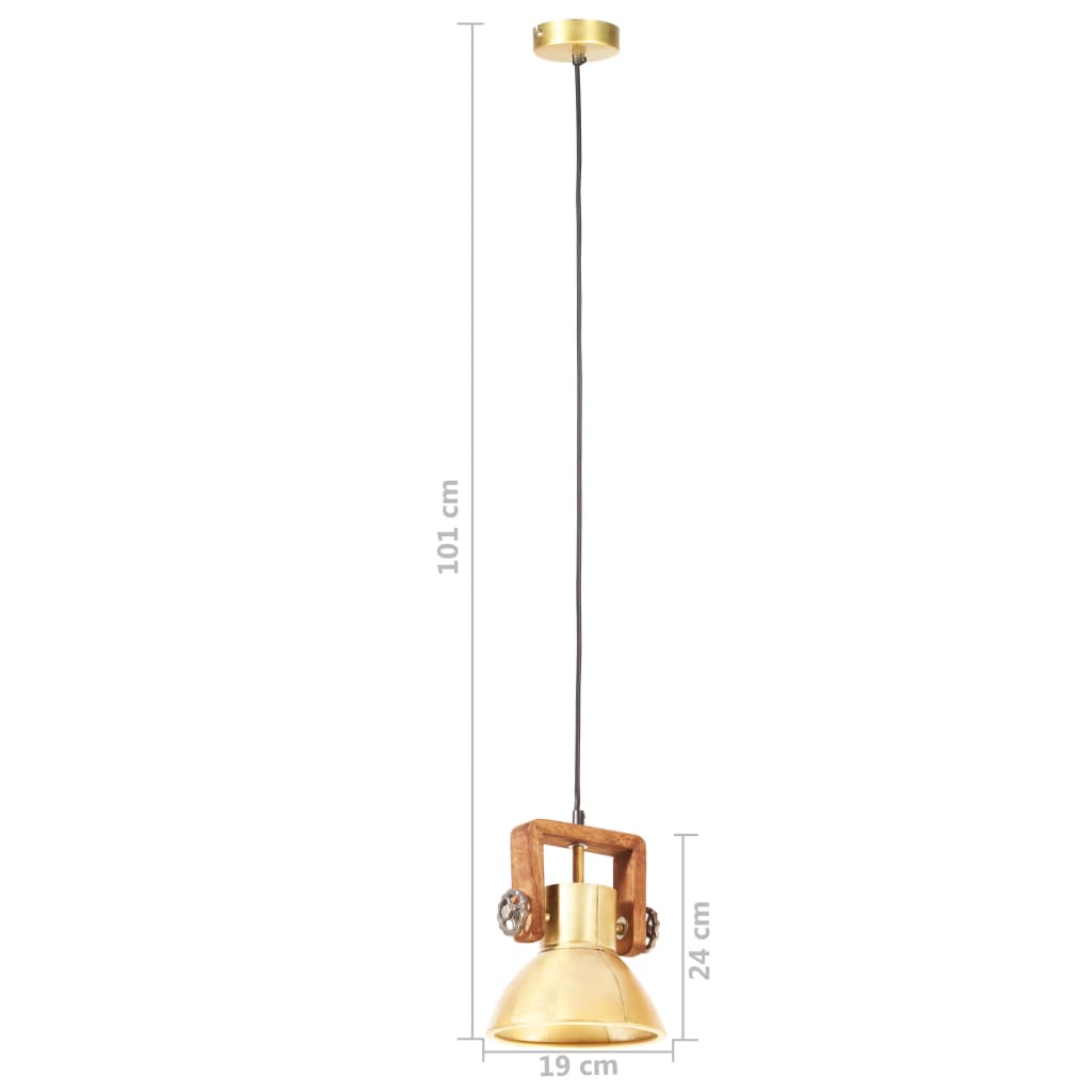 Industrial Hanging Lamp 25 W Brass Round 19 cm E27